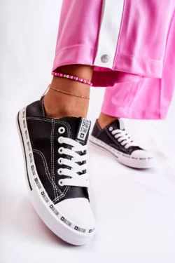 Moteriški atvirų raštų „Big Star“ sportbačiai, juodi FF274023