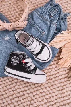 Vaikiški aukšti sportiniai bateliai su užtrauktuku BIG STAR HH374188 Juodi