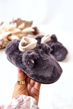 Šiltas vilnonis su apvadu Tamsiai pilka Dessi