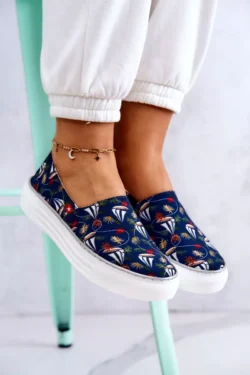 Moteriški teniso bateliai su atminties putplasčiu Big Star JJ276016 Tamsiai mėlynos spalvos