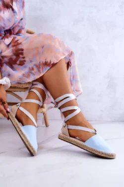 Moteriškos rištos espadrilės „Big Star“ JJ274863 mėlynos