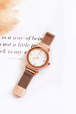 Giorgio & Dario moteriškas laikrodis su magnetine apyranke, rožinis auksas