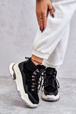 Moterims aukšti sportiniai bateliai GOE KK2N4098 Juodi