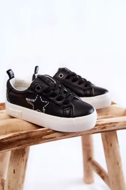 Vaikiški sportiniai bateliai su raišteliais „Big Star“ KK374223 Juodi