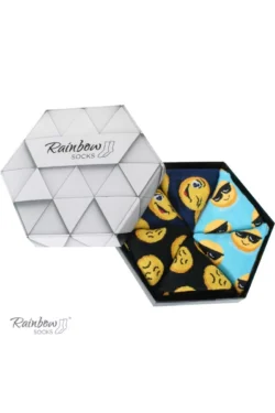 Rainbow Socks Emotikonai Smiley Sadness Brainy 3 poros