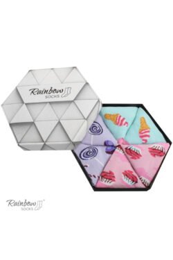 Rainbow Socks saldainiai dėžutėje po 3 poras