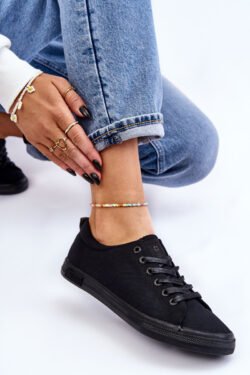 Moterims  lygūs žemi sportiniai bateliai „Big Star“ LL274057 Juodi