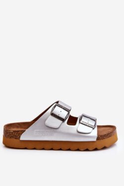 Klasikinės moteriškos didelės žvaigždės šlepetės LL274476 Sidabrinės