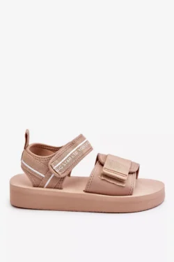 Moteriškos BIG STAR SHOES basutės su lipukais LL274787 smėlio spalvos