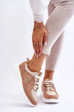 Moterims  sportiniai bateliai su platforma, smėlio spalvos „Aisha“