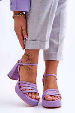 Moterims  suede platforminiai sandalai Violet Verda