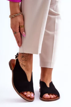 Moterims  suede sandalai Lewski Shoes 3220/X Juodi