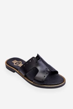 Zazoo 40326 Moteriškos juodos basutės be užsegimo su dekoratyvinėmis išpjovomis