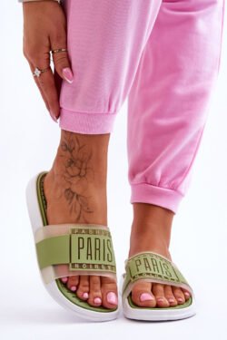 Moterims skirti sportinio stiliaus šlepetės "Green Sunrise"