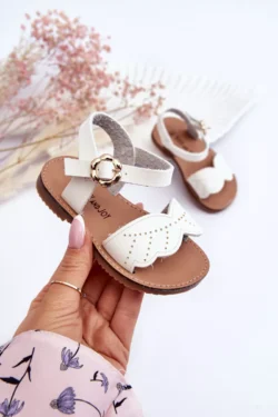 Klasikiniai vaikiškos sandalai, balti Izzy