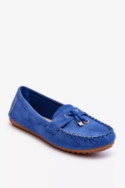 Klasikiniai mėlyni suede loafers Good Time