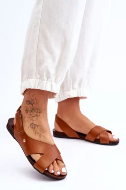 Velcro odiniai sandalai, rudi Addison
