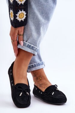 Moterims odiniai mokasinai Juodi Si Passione