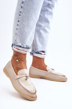 Moterims klasikiniai mokasinai, smėlio spalvos Cortez