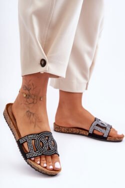 Moterims  puošnūs šlepetės Juodos Evelins