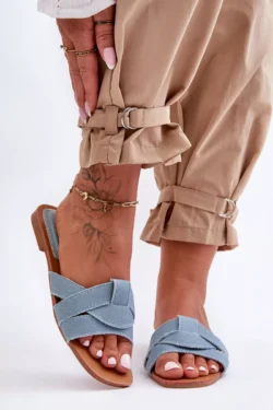 Moterims  audiniai šlepetės Šviesiai mėlynos Aversa