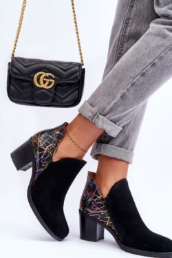Moterims  odiniai batai su Maciejka kulnu 04492-99 Juodi