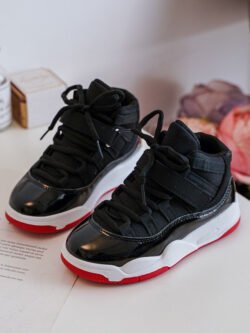 Vaikiški sportiniai bateliai su raišteliais, juodi-raudoni „Darina“