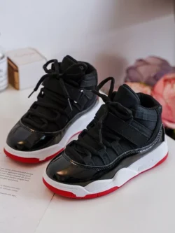 Vaikiški sportiniai bateliai su raišteliais, juodi-raudoni „Darina“