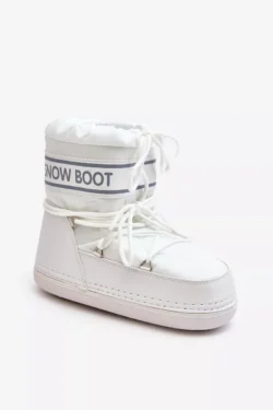 Moterų raištiniai sniego batai balti Soia