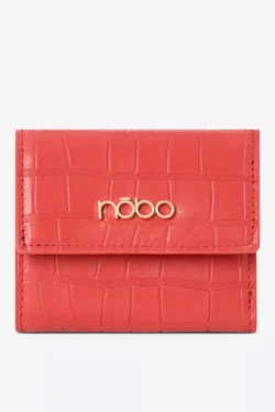 Moteriška maža piniginė, pagaminta iš natūralios odos su gyvūnų raštu Nobo NPUR-LR0111-C005 Raudona