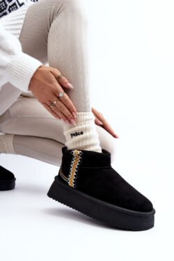 Platformos sniego batai su raštu Juoda Udra