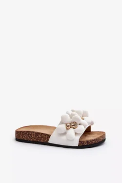 Moterų baltos sandalės su papuošimais Bunlia