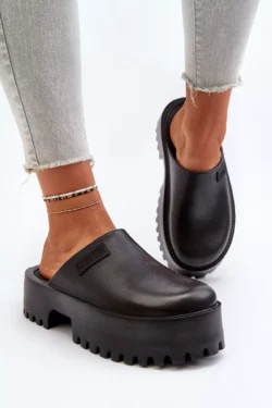 Moteriški šlepetės su storu padu „Big Star“ NN274014 Juodos