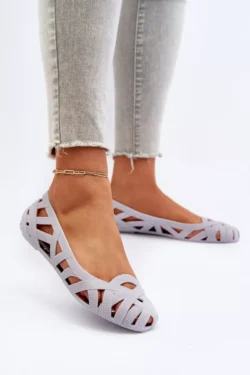 Moteriški guminiai balerinos bateliai, pilkos spalvos „Salam“