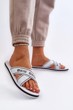 Moteriškos šlepetės su putų pado „Big Star“ NN274A509 balti