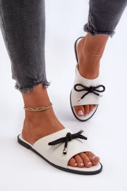 Moteriški ekologiškos odos sandalai „Big Star“ NN274067 Balti