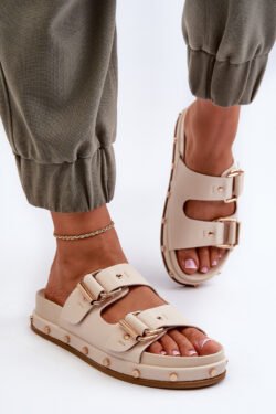 Moteriški platforminiai sandalai „Big Star“ NN274083 smėlio spalvos