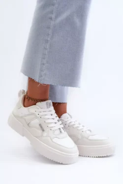 Lengvi moteriški sportiniai bateliai BIG STAR SHOES NN274322 su Memory Foam sistema, balti