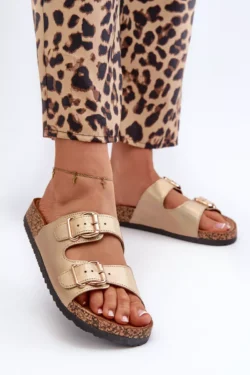 Moteriški sandalai su auksiniais sagtimis Fronila