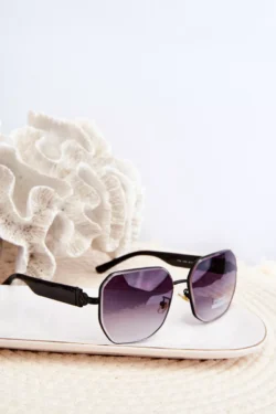 Moteriški juodi akiniai nuo saulės su UV400 apsauga