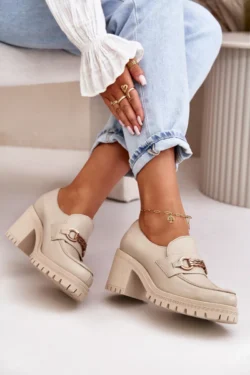 Zazoo 20175 Lakinės moteriškos aukštakulniai Natūralios odos Šviesiai smėlio spalvos