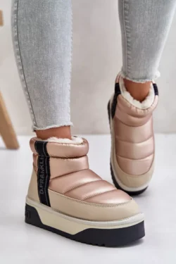 Žemos sniego batai su storu padu D.Franklin smėlio spalvos DFSH371010