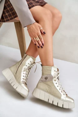 Odiniai platforminiai bateliai Maciejka 06751-25 Auksiniai