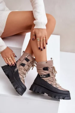 Pagrindinis-4 18 Moteriški sniego batai su užtrauktuku Lee Cooper LCJ-24-47-3143, smėlio spalvos