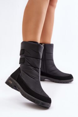 Moteriški sniego batai su užtrauktuku Progress PROGJ-21-16 Juodi