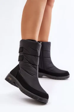 Moteriški sniego batai su užtrauktuku Progress PROGJ-21-16 Juodi