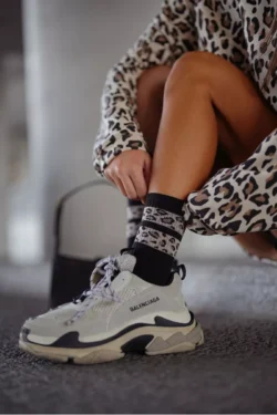 Moteriškos kojinės "Two Spotted Stripes" juodos