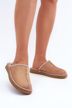 Patogūs namų batai su siuvinėjimais moterims Inblu FX000021 Camel