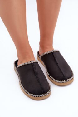 Namų avalynė Šlepetės su siuvinėjimu Moteriškos Inblu Juodos EY000028