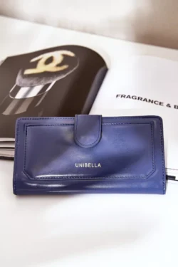 Moteriška piniginė iš ekologiškos odos, tamsiai mėlyna Kalinessa